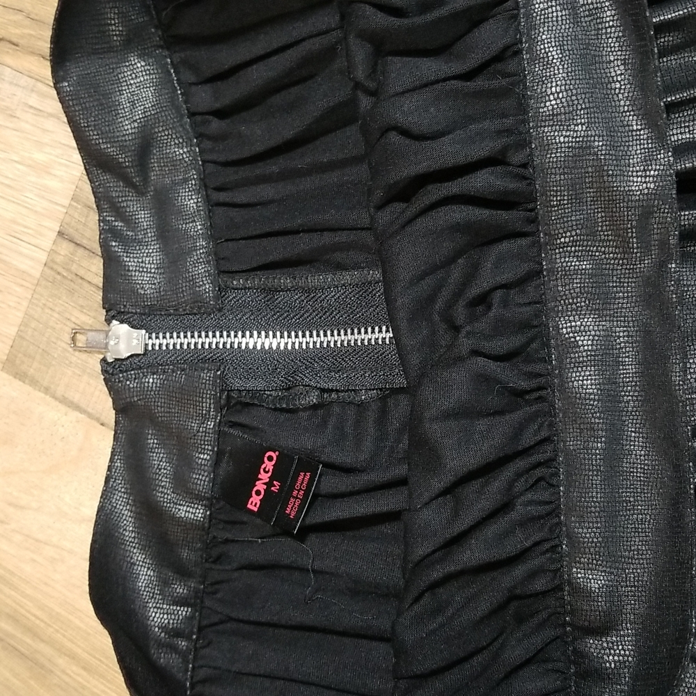 Bongo Black Polyester Rayon Pleated Mini Skirt - image 4